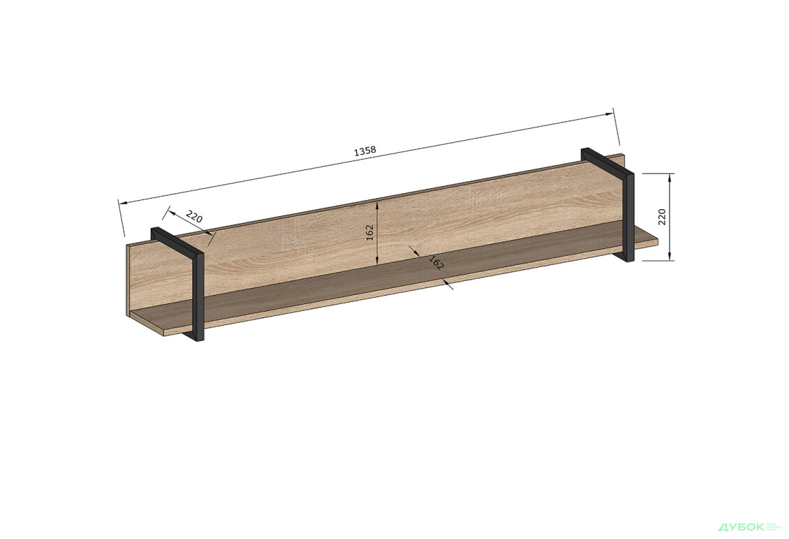 Изображение 3 - Полка Moreli F-0015 Forte / Форте, 136 см белый