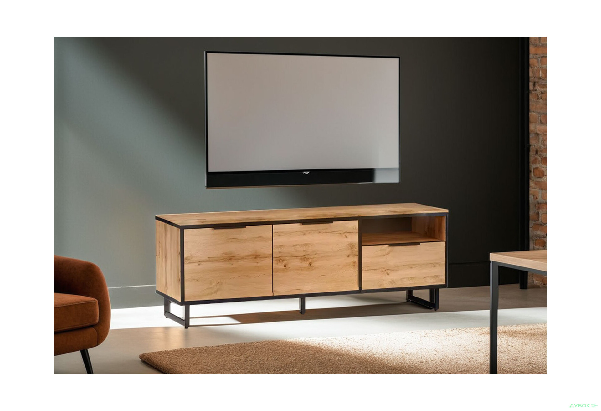 ТВ тумба Moreli F-0007 Forte / Форте, 140 см дуб аппалачі - Зображення 2 Зображення 2 - ТВ тумба Moreli F-0007 Forte / Форте, 140 см дуб аппалачі