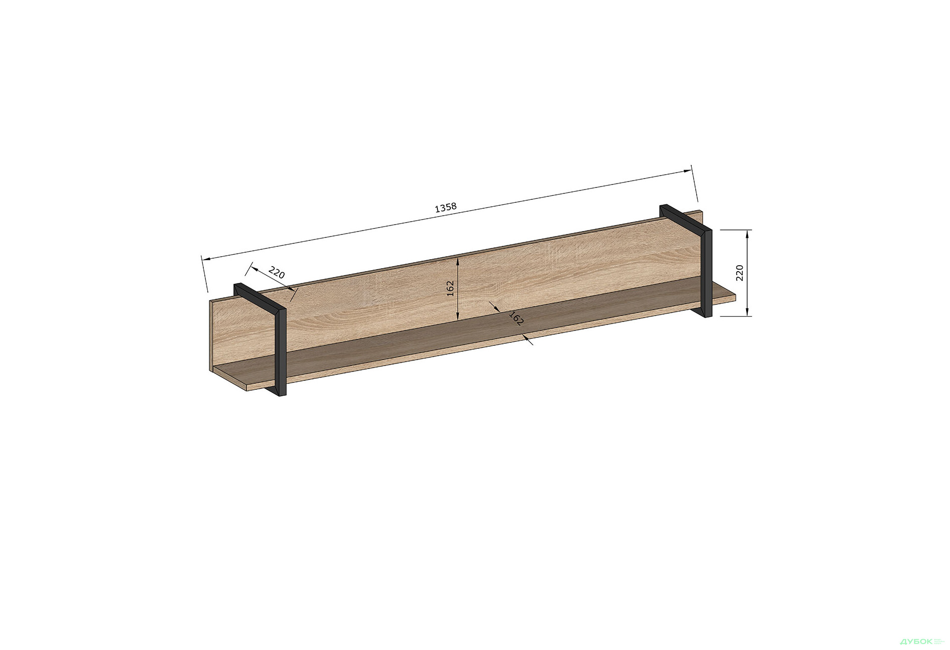 Изображение 4 - Полка Moreli F-0015 Forte / Форте, 136 см дуб аппалачи