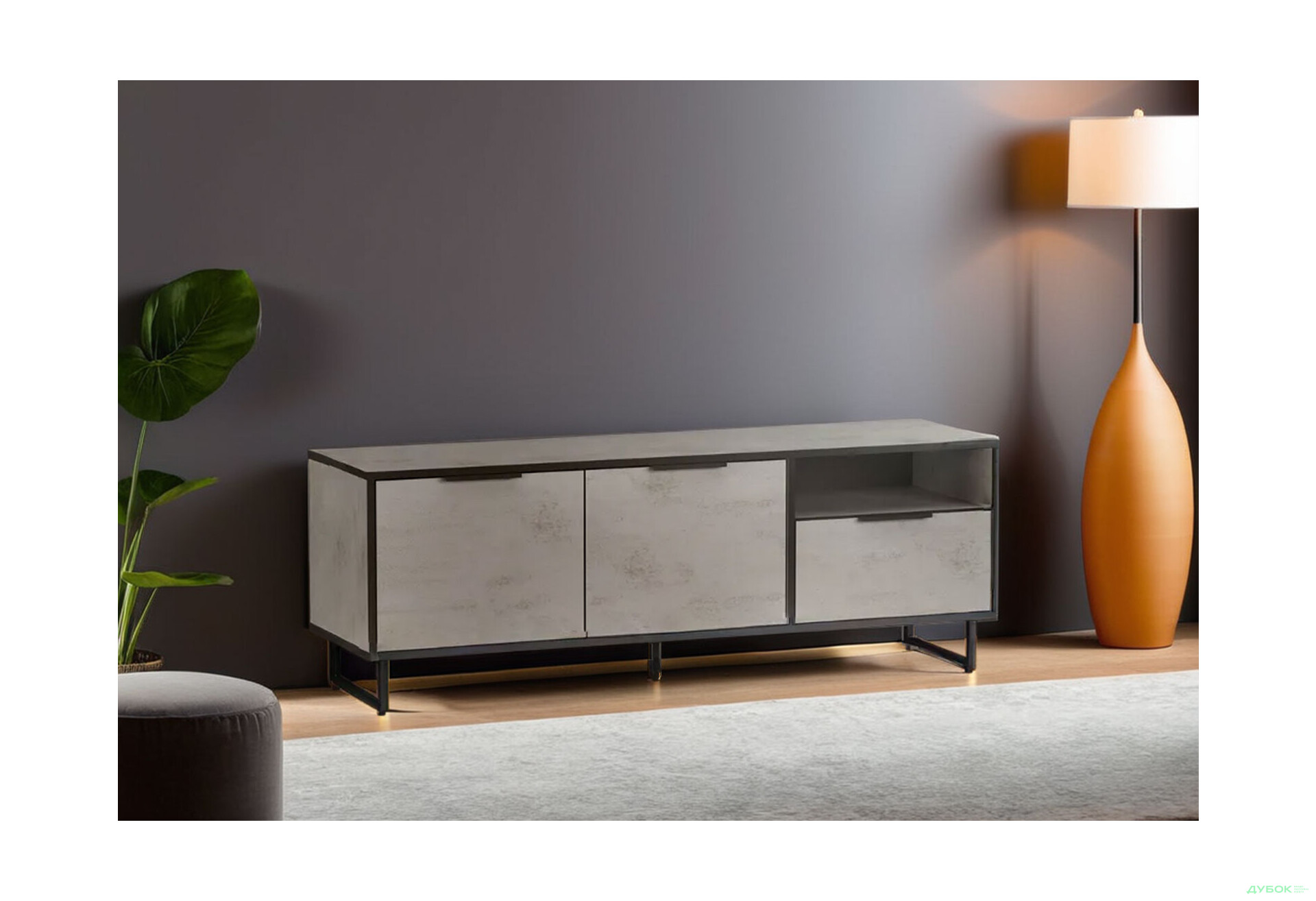 ТВ тумба Moreli F-0007 Forte / Форте, 140 см бетон тефра - Зображення 2 Зображення 2 - ТВ тумба Moreli F-0007 Forte / Форте, 140 см бетон тефра