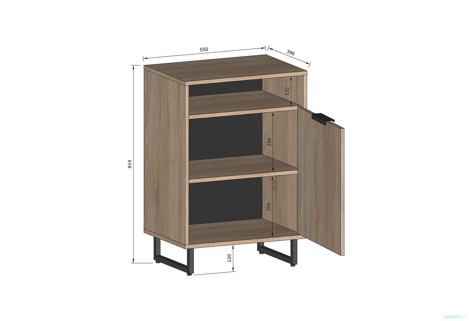 Зображення 4 - Комод Moreli F-0003 Forte / Форте, 55 см бетон тефра