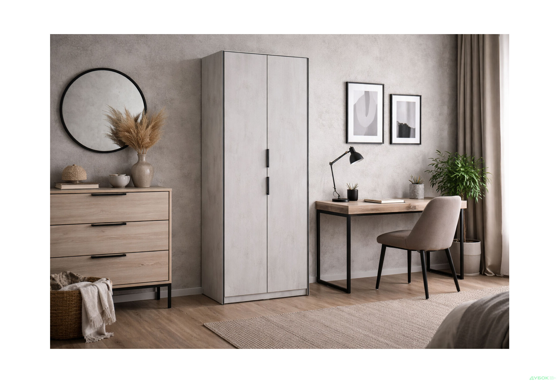 Зображення 2 - Шафа Moreli F-0012 Forte / Форте, 93 см бетон тефра