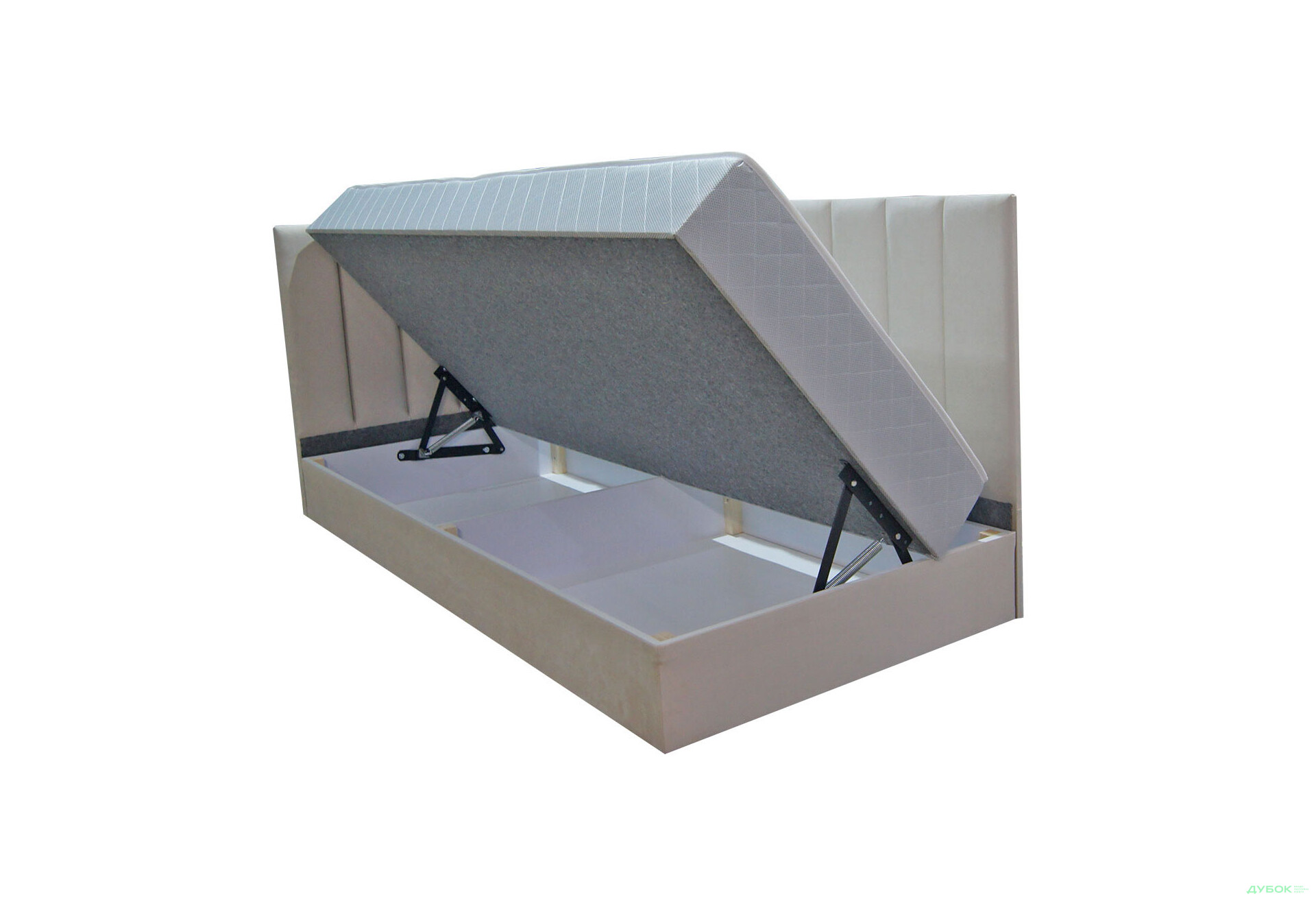 Ліжко-подіум Vika Перлина 90х200 см підйомне з матрацом, збірка ліва, беж (Malcolm 55) - Зображення 4 Зображення 4 - Ліжко-подіум Vika Перлина 90х200 см підйомне з матрацом, збірка ліва, беж (Malcolm 55)