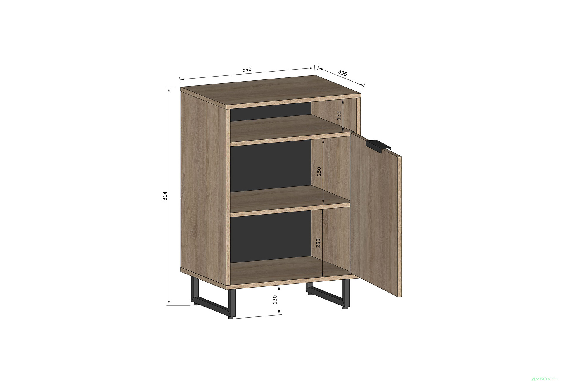 Комод Moreli F-0003 Forte / Форте, 55 см дуб гранж пісочний - Зображення 3 Зображення 3 - Комод Moreli F-0003 Forte / Форте, 55 см дуб гранж пісочний