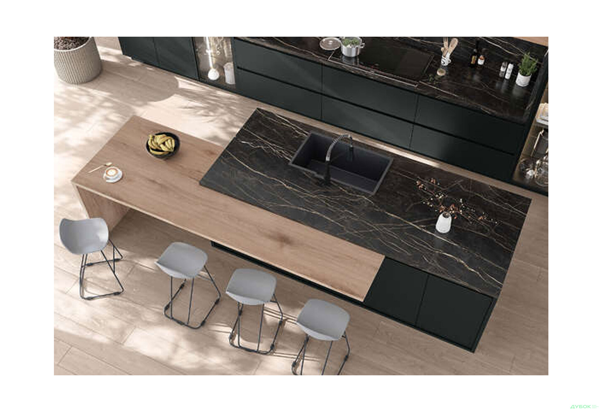 К698 стільниця Неро Бронзо R-3 38 мм Кроноспан - Зображення 3 Зображення 3 - К698 стільниця Неро Бронзо R-3 38 мм Кроноспан