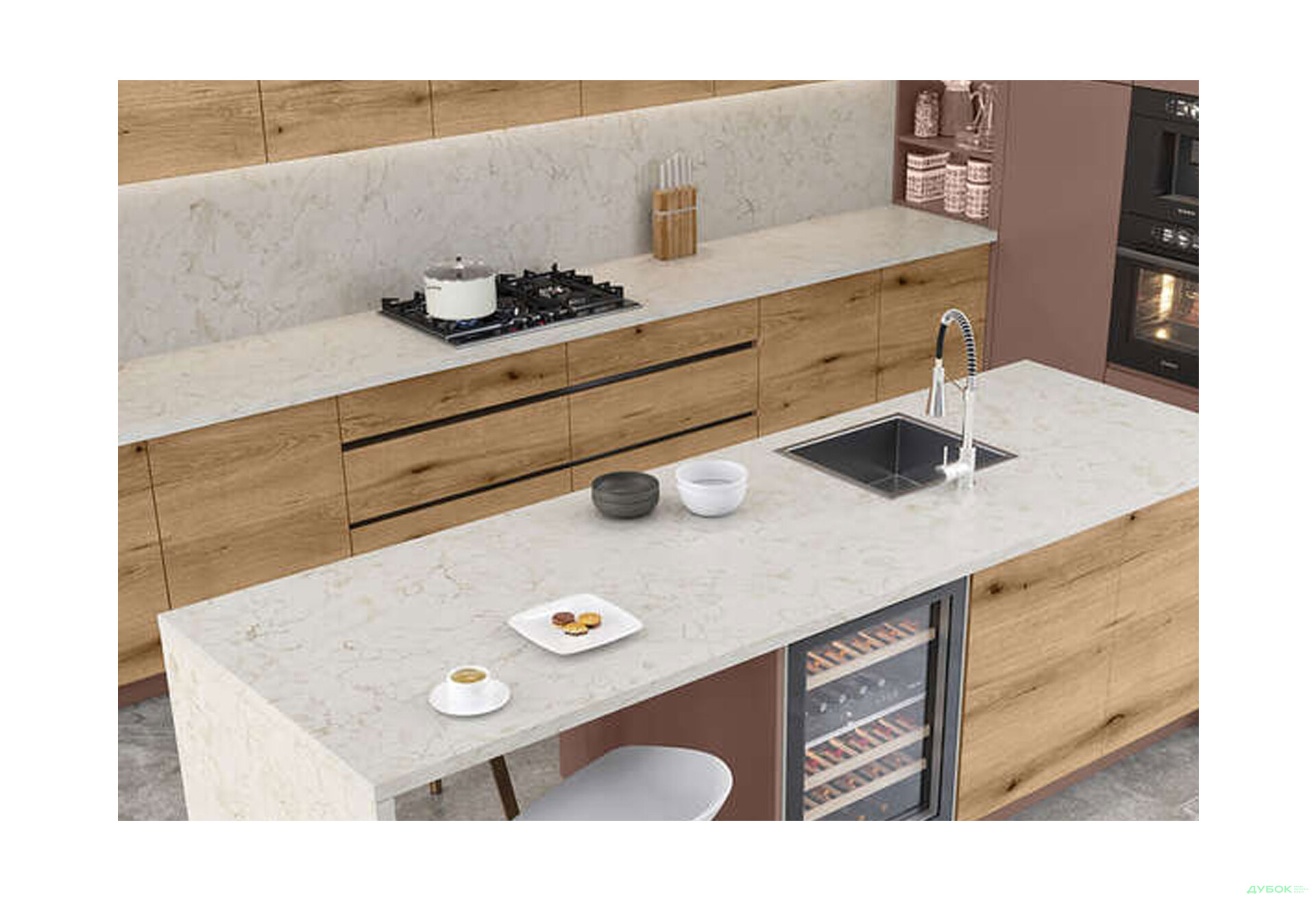 K704 стільниця Перліно Саббіа R-3 38 мм Кроноспан - Зображення 2 Зображення 2 - K704 стільниця Перліно Саббіа R-3 38 мм Кроноспан