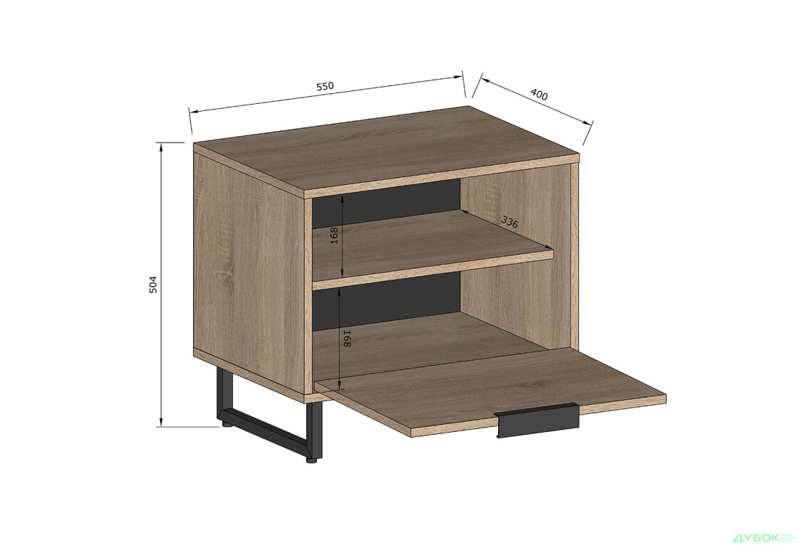 Приліжкова тумба Moreli F-0011 Forte / Форте, 49 см бетон темний - Зображення 3 Зображення 3 - Приліжкова тумба Moreli F-0011 Forte / Форте, 49 см бетон темний