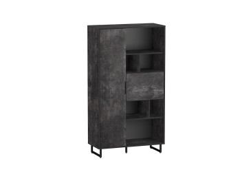 Стелаж комбі Moreli F-0006 Forte / Форте, 90 см бетон темний