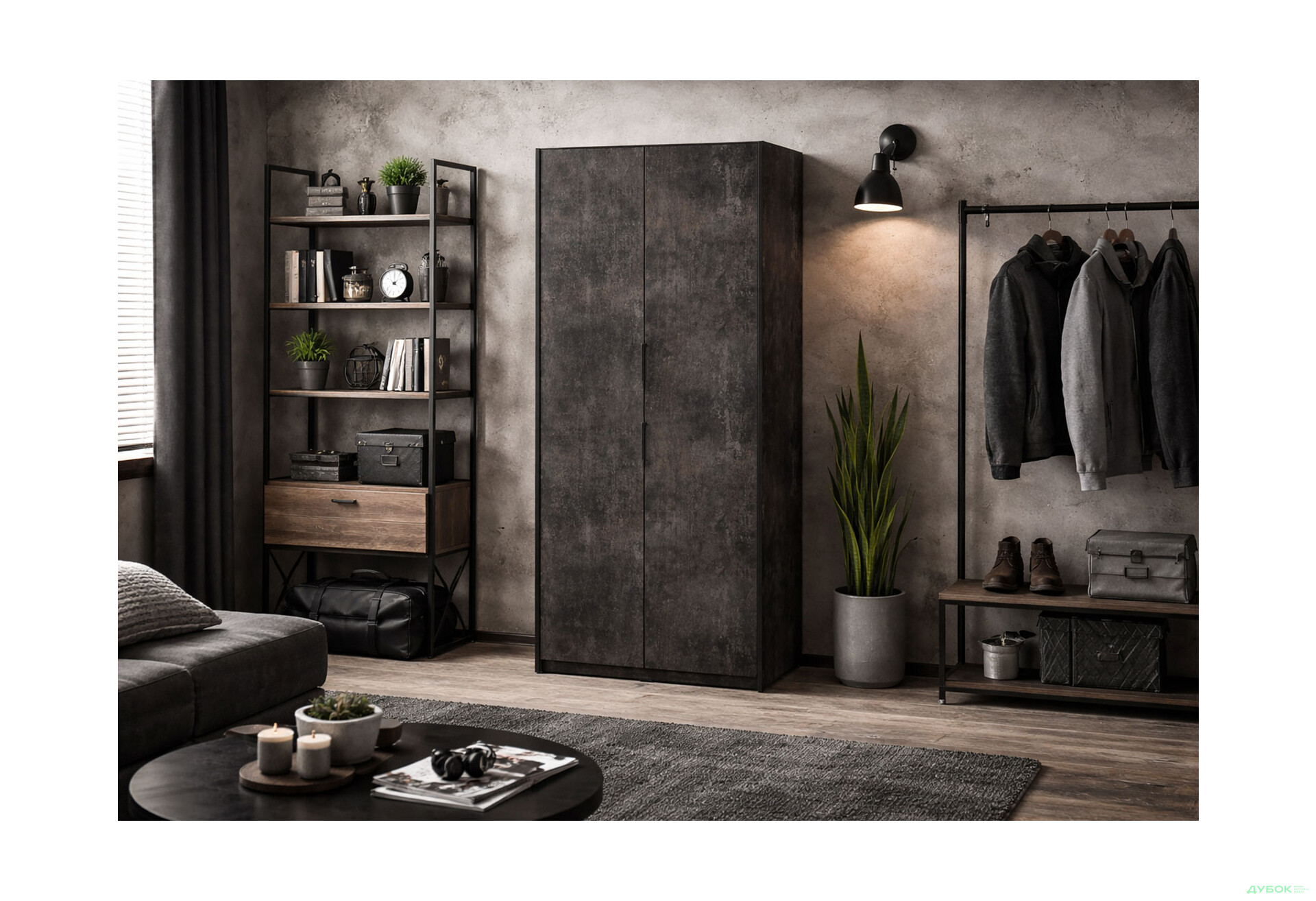 Изображение 2 - Шкаф Moreli F-0012 Forte / Форте, 93 см бетон тёмный