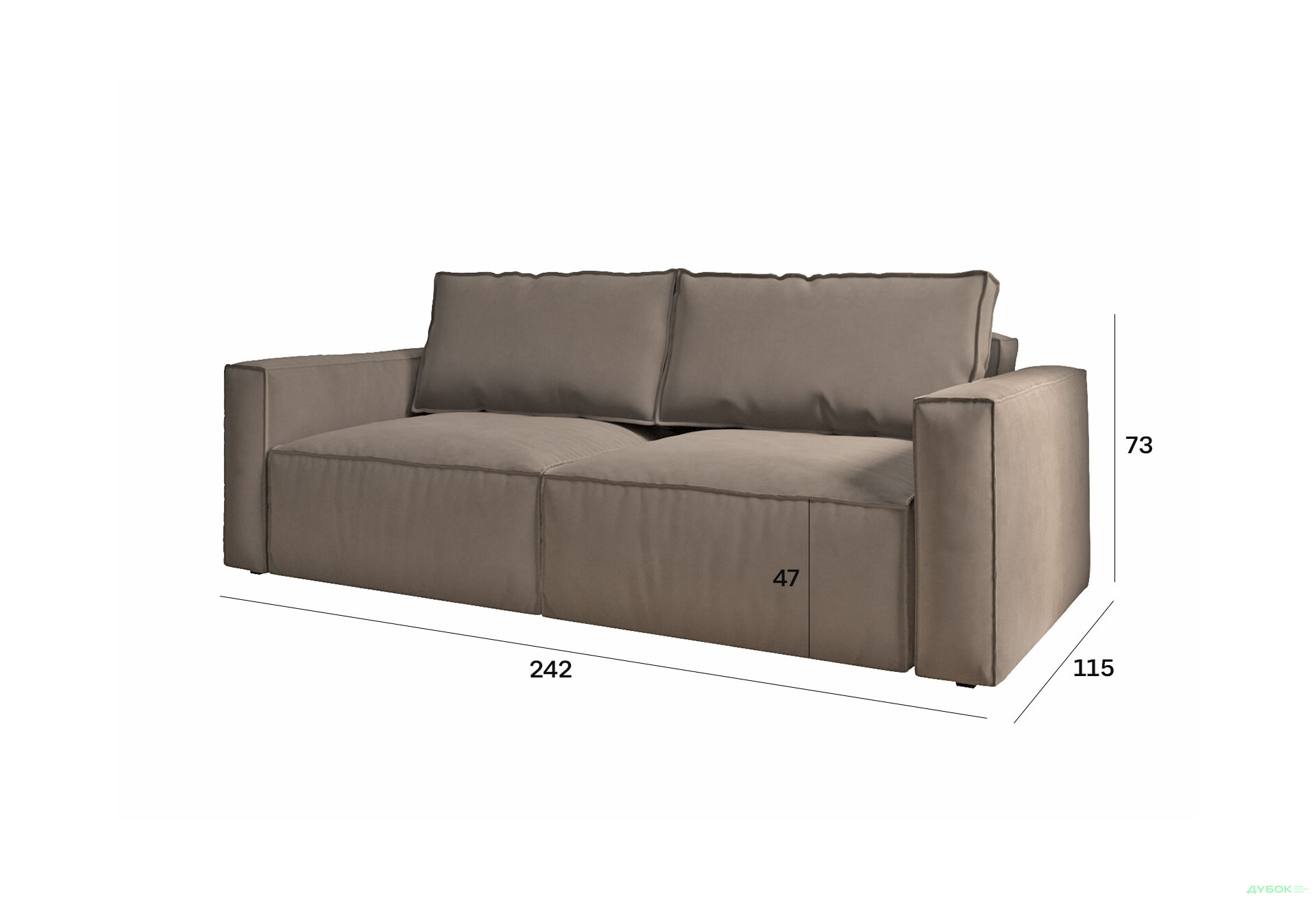 Изображение 8 - Диван Вика Микадо 242x115 см, темный беж (Simple 6)