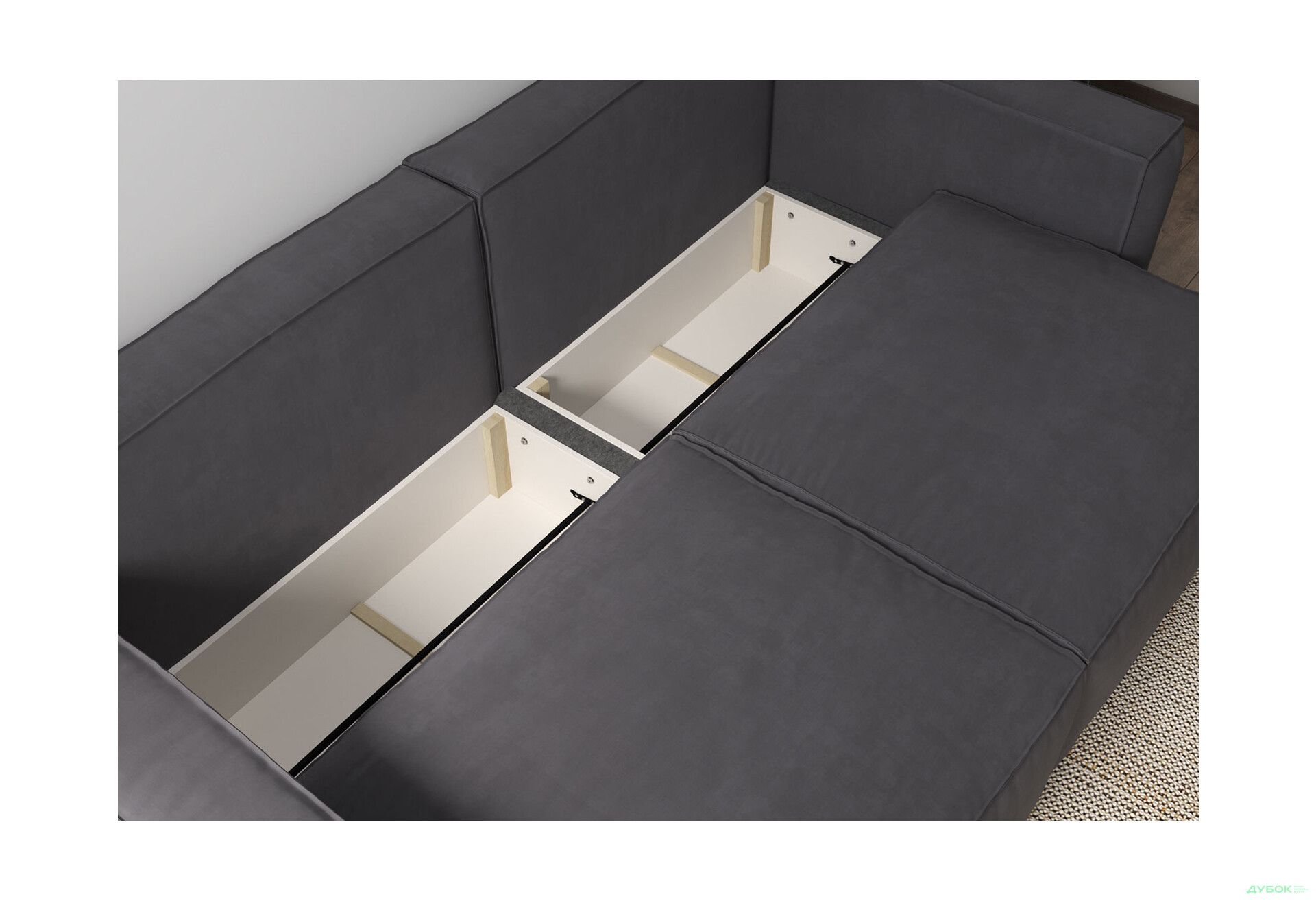 Диван Вика Микадо 242x115 см, темно-серый (Aura 17) - Изображение 6 Изображение 6 - Диван Вика Микадо 242x115 см, темно-серый (Aura 17)