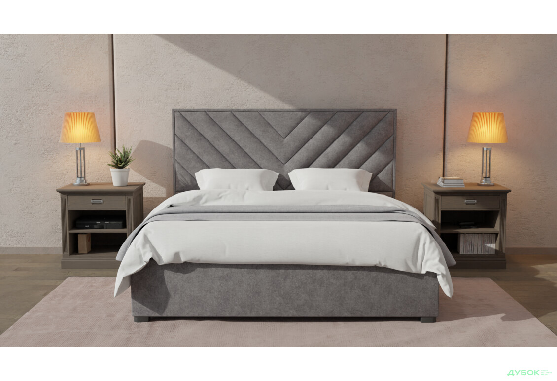 Ліжко-подіум UMa Мішель 140х200 см підйомне, сіре (Mars 15) - Зображення 2 Зображення 2 - Ліжко-подіум UMa Мішель 140х200 см підйомне, сіре (Mars 15)