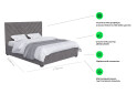 Ліжко-подіум UMa Мішель 160х200 см підйомне, сіре (Mars 15) - Зображення 3 Зображення 3 - Ліжко-подіум UMa Мішель 160х200 см підйомне, сіре (Mars 15)