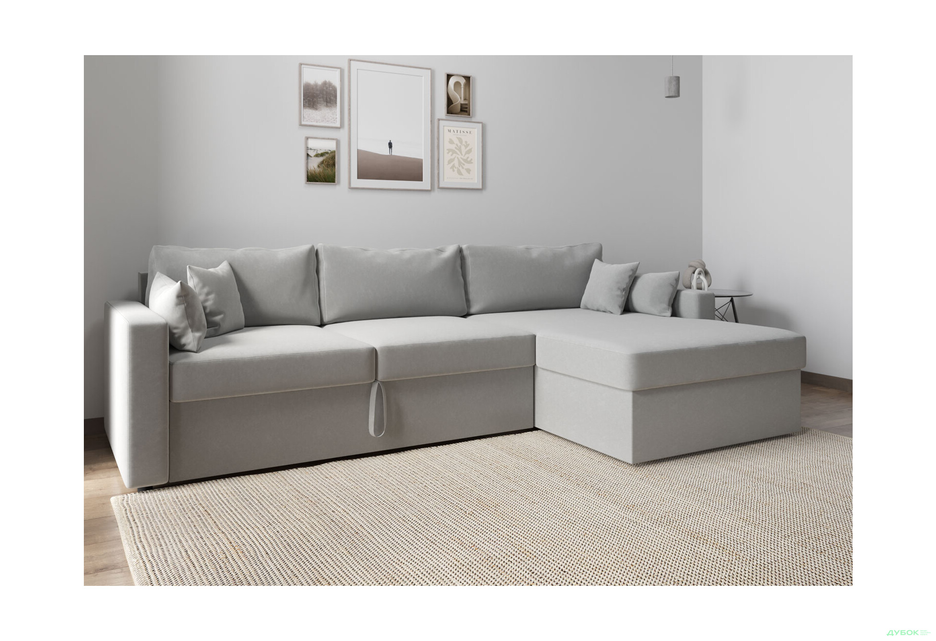 М'який куточок Vika Титан Люкс 293x172 см, світло-сірий (Madera 20, задня спинка в основній тканині) - Зображення 2 Зображення 2 - М'який куточок Vika Титан Люкс 293x172 см, світло-сірий (Madera 20, задня спинка в основній тканині)