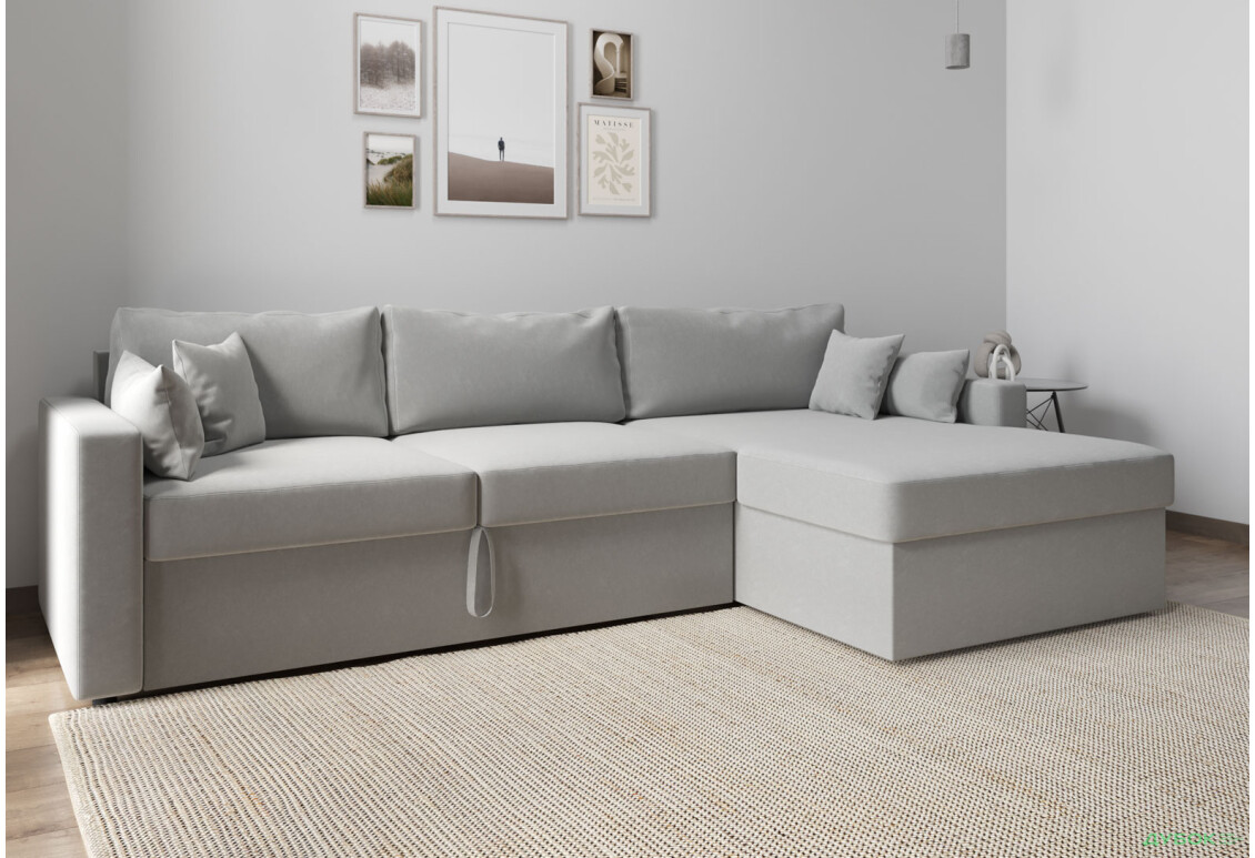 М'який куточок Vika Титан Люкс 293x172 см, світло-сірий (Madera 20, задня спинка в основній тканині) - Зображення 2 Зображення 2 - М'який куточок Vika Титан Люкс 293x172 см, світло-сірий (Madera 20, задня спинка в основній тканині)