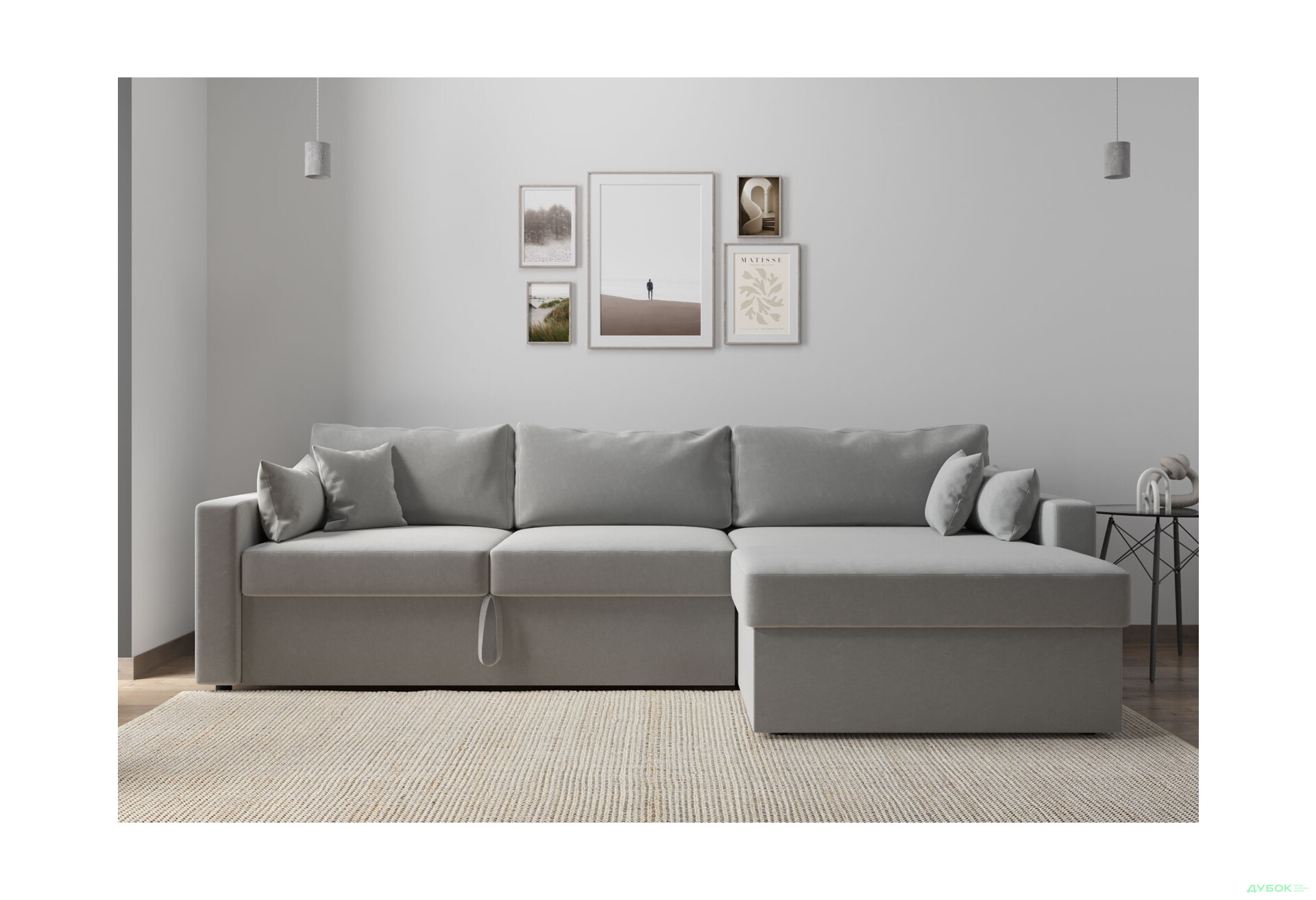 М'який куточок Vika Титан Люкс 293x172 см, світло-сірий (Madera 20, задня спинка в основній тканині) - Зображення 3 Зображення 3 - М'який куточок Vika Титан Люкс 293x172 см, світло-сірий (Madera 20, задня спинка в основній тканині)
