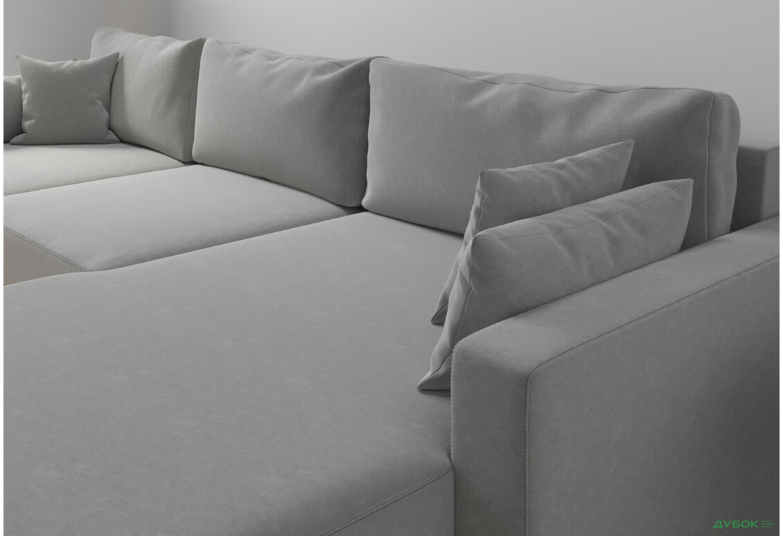 М'який куточок Vika Титан Люкс 293x172 см, світло-сірий (Madera 20, задня спинка в основній тканині) - Зображення 4 Зображення 4 - М'який куточок Vika Титан Люкс 293x172 см, світло-сірий (Madera 20, задня спинка в основній тканині)