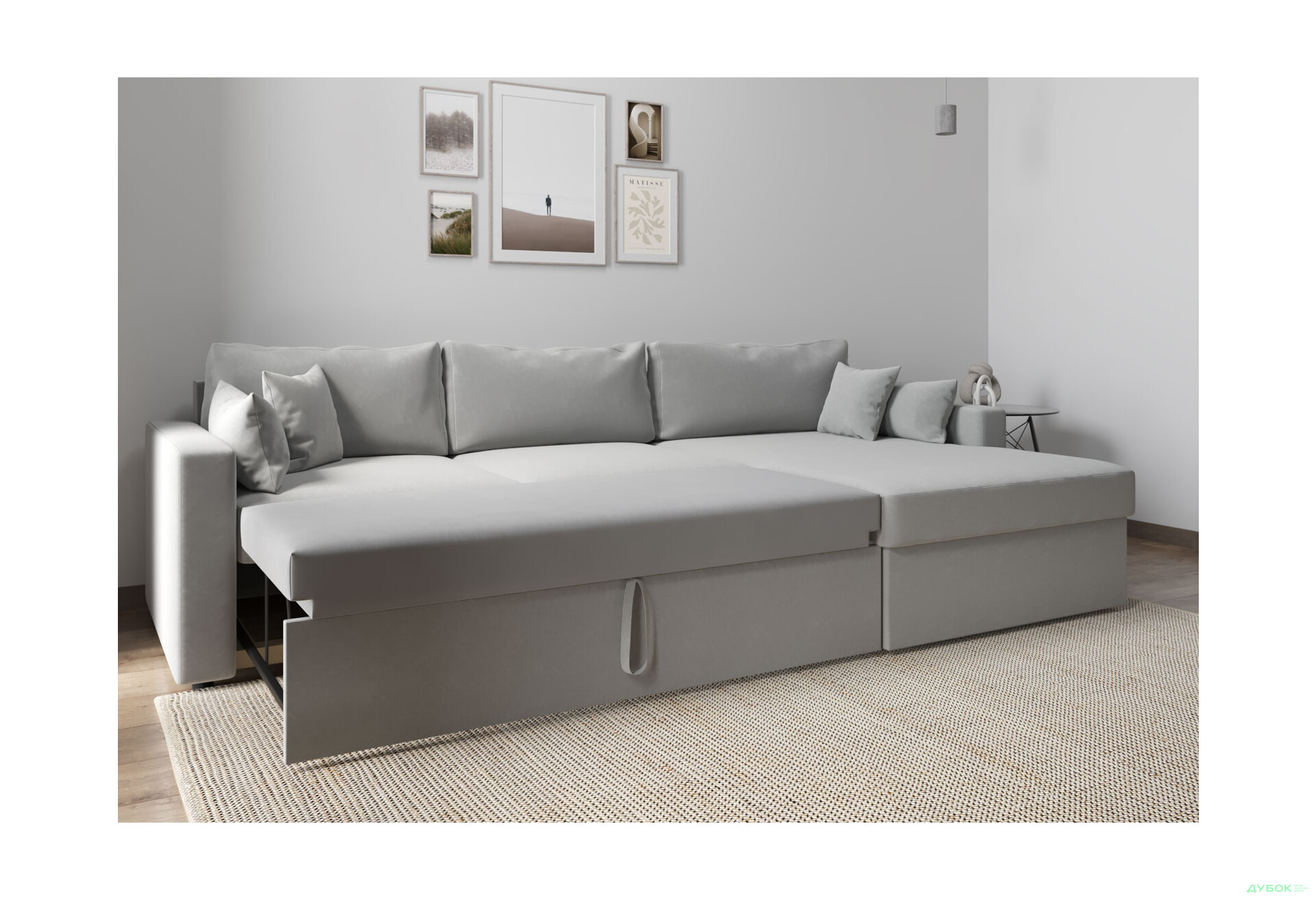 М'який куточок Vika Титан Люкс 293x172 см, світло-сірий (Madera 20, задня спинка в основній тканині) - Зображення 5 Зображення 5 - М'який куточок Vika Титан Люкс 293x172 см, світло-сірий (Madera 20, задня спинка в основній тканині)