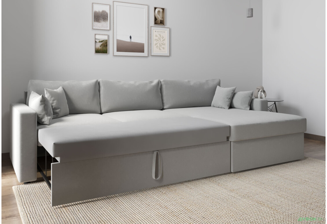 М'який куточок Vika Титан Люкс 293x172 см, світло-сірий (Madera 20, задня спинка в основній тканині) - Зображення 5 Зображення 5 - М'який куточок Vika Титан Люкс 293x172 см, світло-сірий (Madera 20, задня спинка в основній тканині)