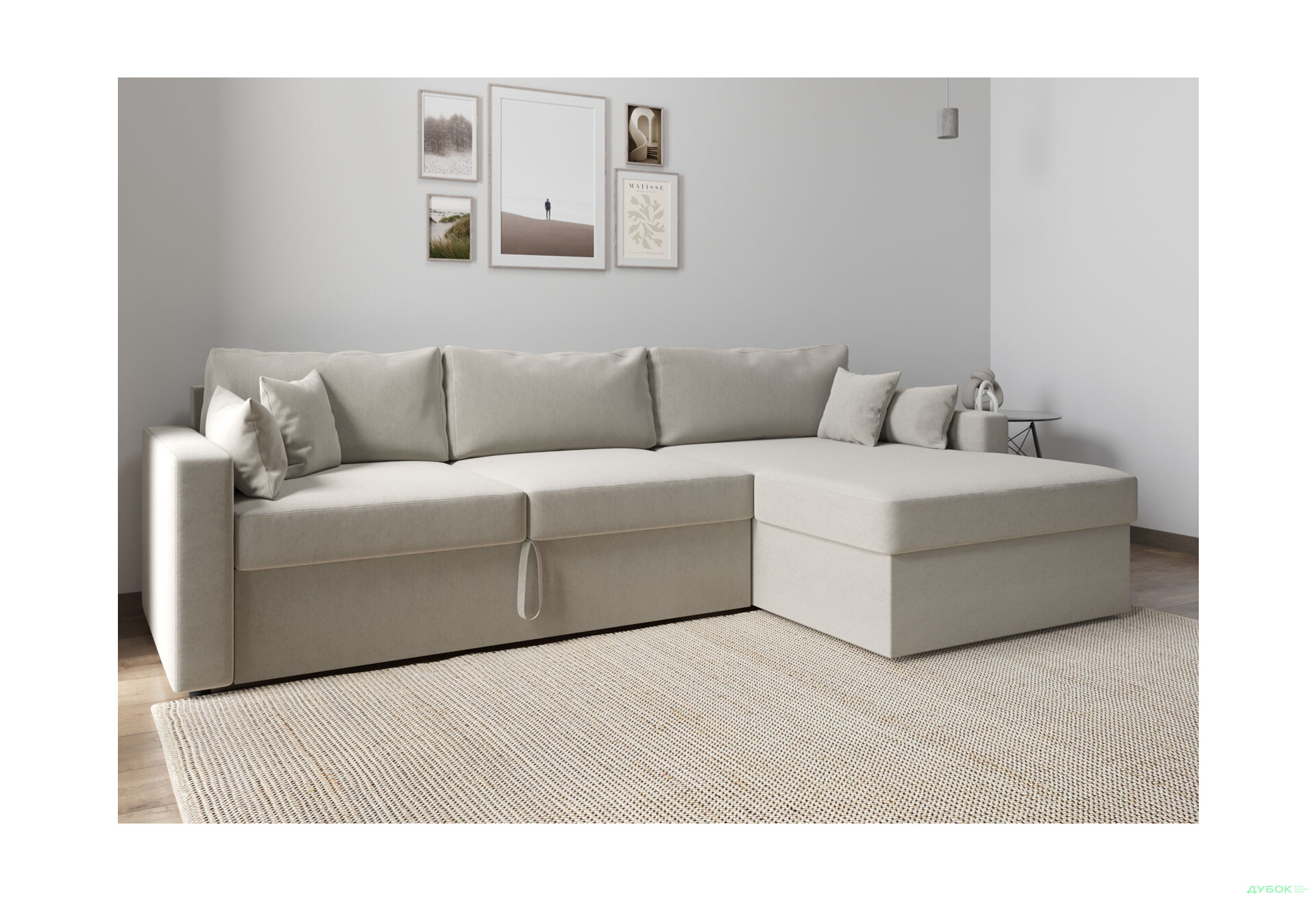 М'який куточок Vika Титан Люкс 293x172 см, світло-бежевий (Steam 4, задня спинка в основній тканині) - Зображення 2 Зображення 2 - М'який куточок Vika Титан Люкс 293x172 см, світло-бежевий (Steam 4, задня спинка в основній тканині)