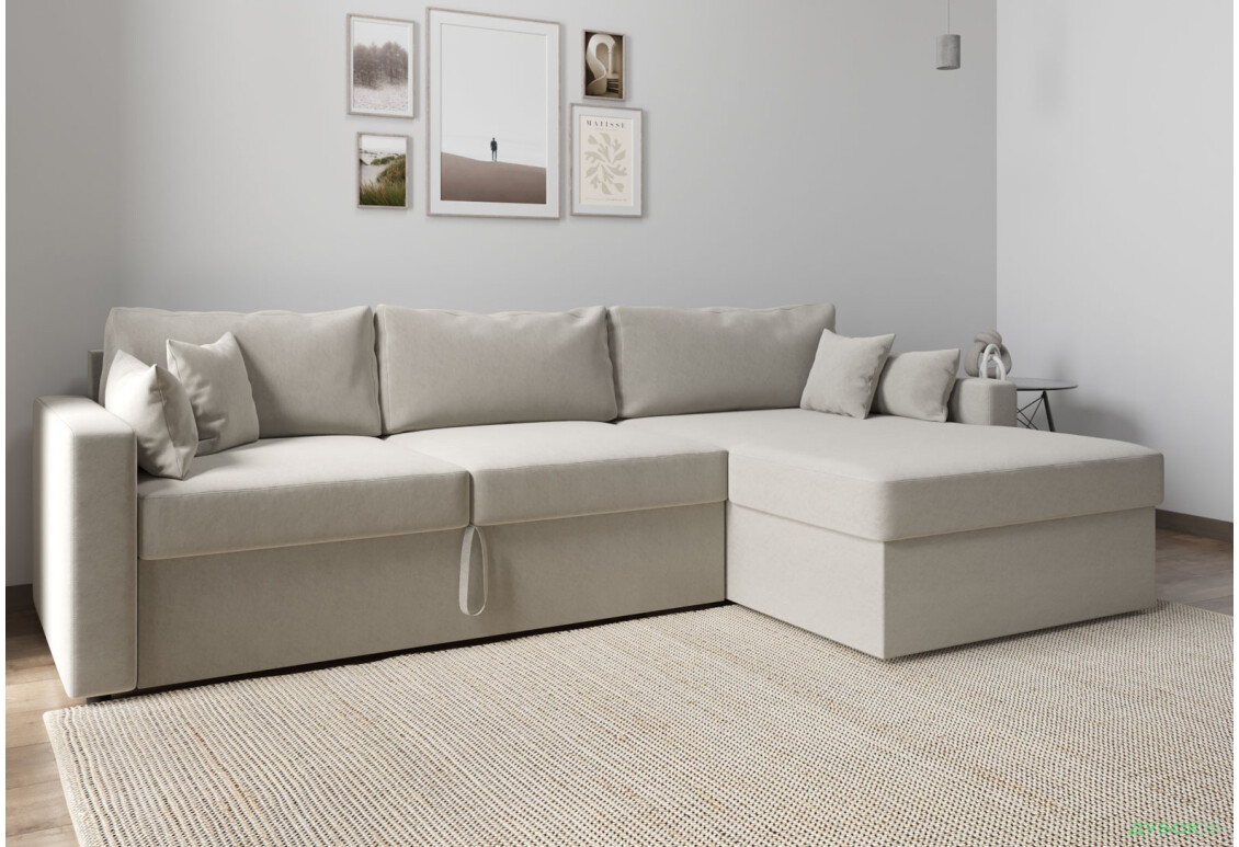 М'який куточок Vika Титан Люкс 293x172 см, світло-бежевий (Steam 4, задня спинка в основній тканині) - Зображення 2 Зображення 2 - М'який куточок Vika Титан Люкс 293x172 см, світло-бежевий (Steam 4, задня спинка в основній тканині)