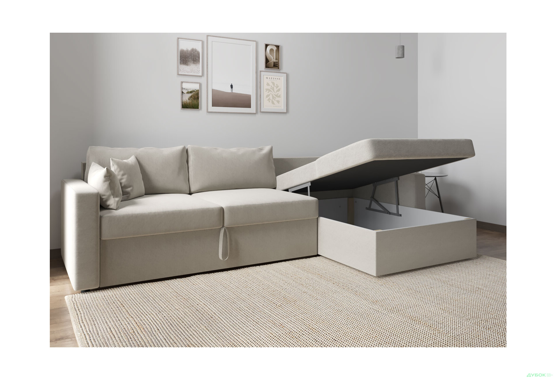 М'який куточок Vika Титан Люкс 293x172 см, світло-бежевий (Steam 4, задня спинка в основній тканині) - Зображення 5 Зображення 5 - М'який куточок Vika Титан Люкс 293x172 см, світло-бежевий (Steam 4, задня спинка в основній тканині)