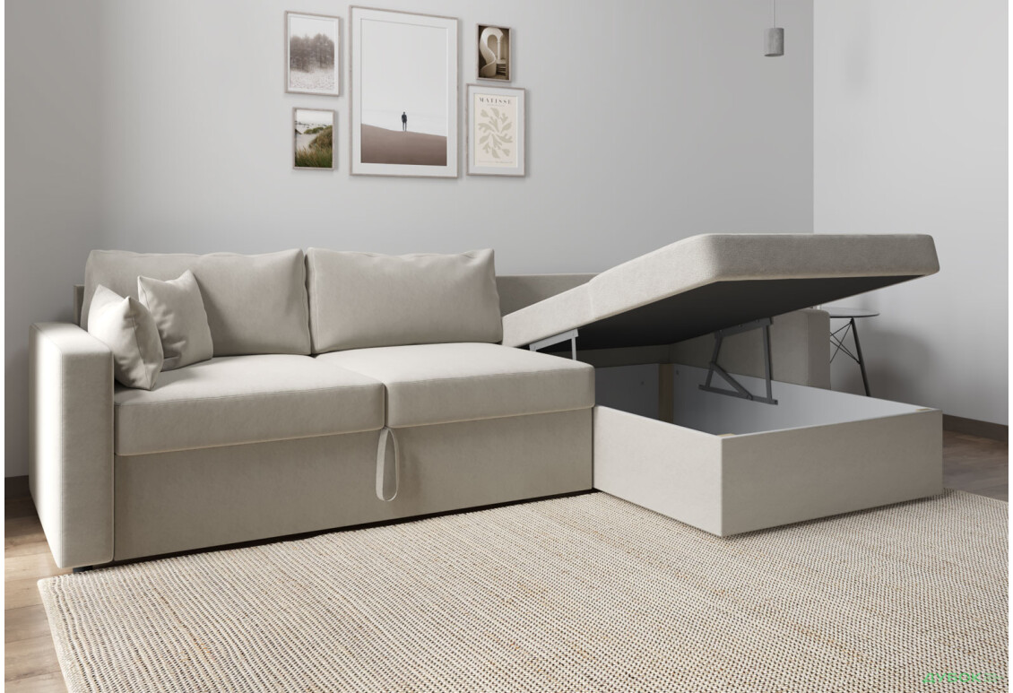 М'який куточок Vika Титан Люкс 293x172 см, світло-бежевий (Steam 4, задня спинка в основній тканині) - Зображення 5 Зображення 5 - М'який куточок Vika Титан Люкс 293x172 см, світло-бежевий (Steam 4, задня спинка в основній тканині)