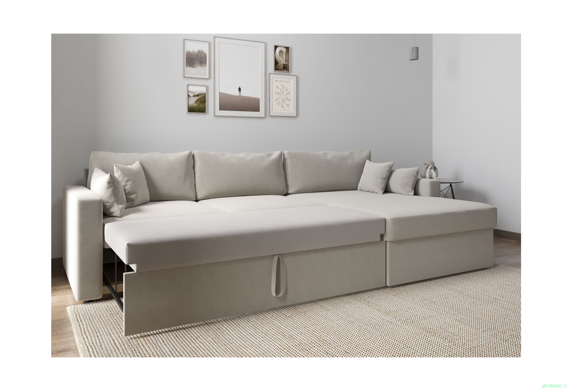 М'який куточок Vika Титан Люкс 293x172 см, світло-бежевий (Steam 4, задня спинка в основній тканині) - Зображення 6 Зображення 6 - М'який куточок Vika Титан Люкс 293x172 см, світло-бежевий (Steam 4, задня спинка в основній тканині)