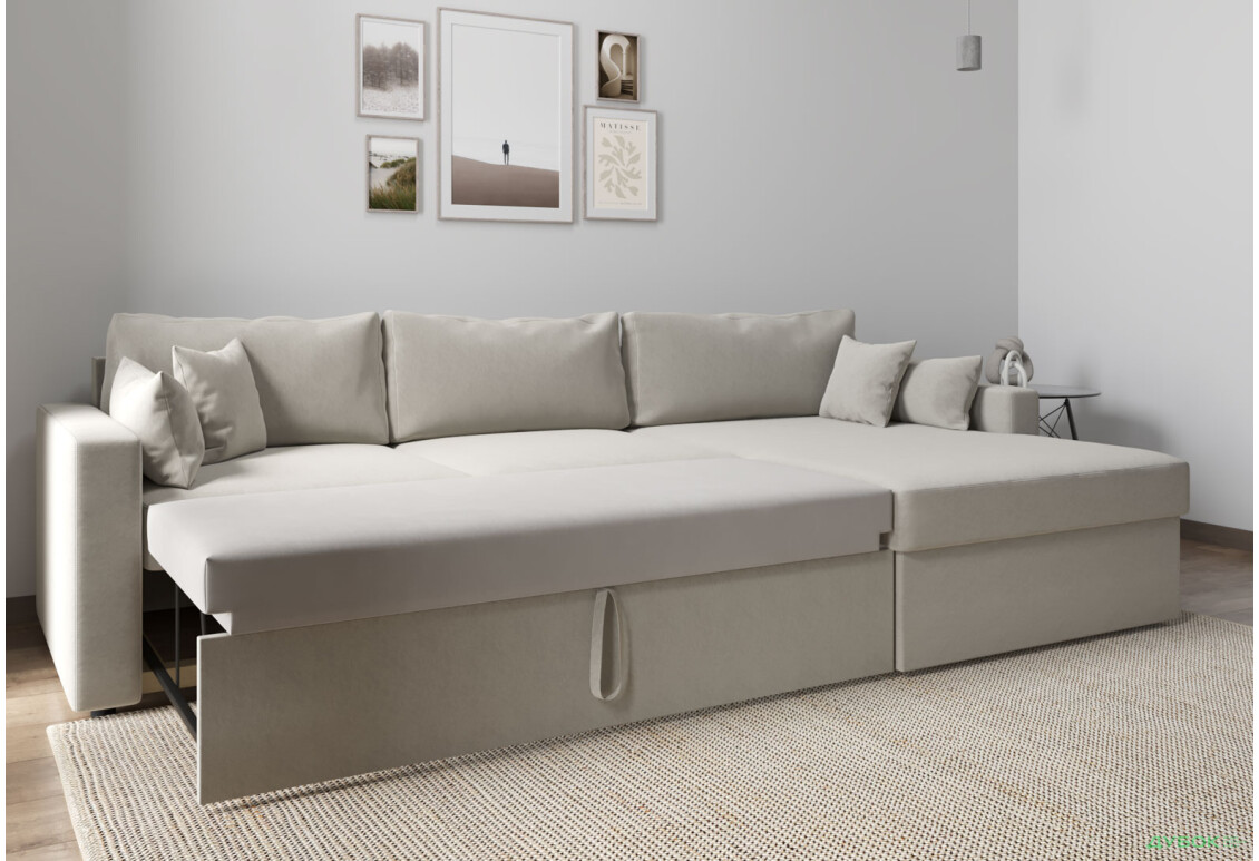 М'який куточок Vika Титан Люкс 293x172 см, світло-бежевий (Steam 4, задня спинка в основній тканині) - Зображення 6 Зображення 6 - М'який куточок Vika Титан Люкс 293x172 см, світло-бежевий (Steam 4, задня спинка в основній тканині)