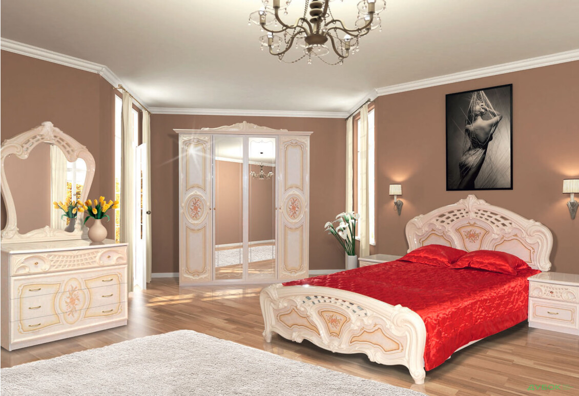 Спальня Кармен новая Комплект 4Д Svit Mebliv