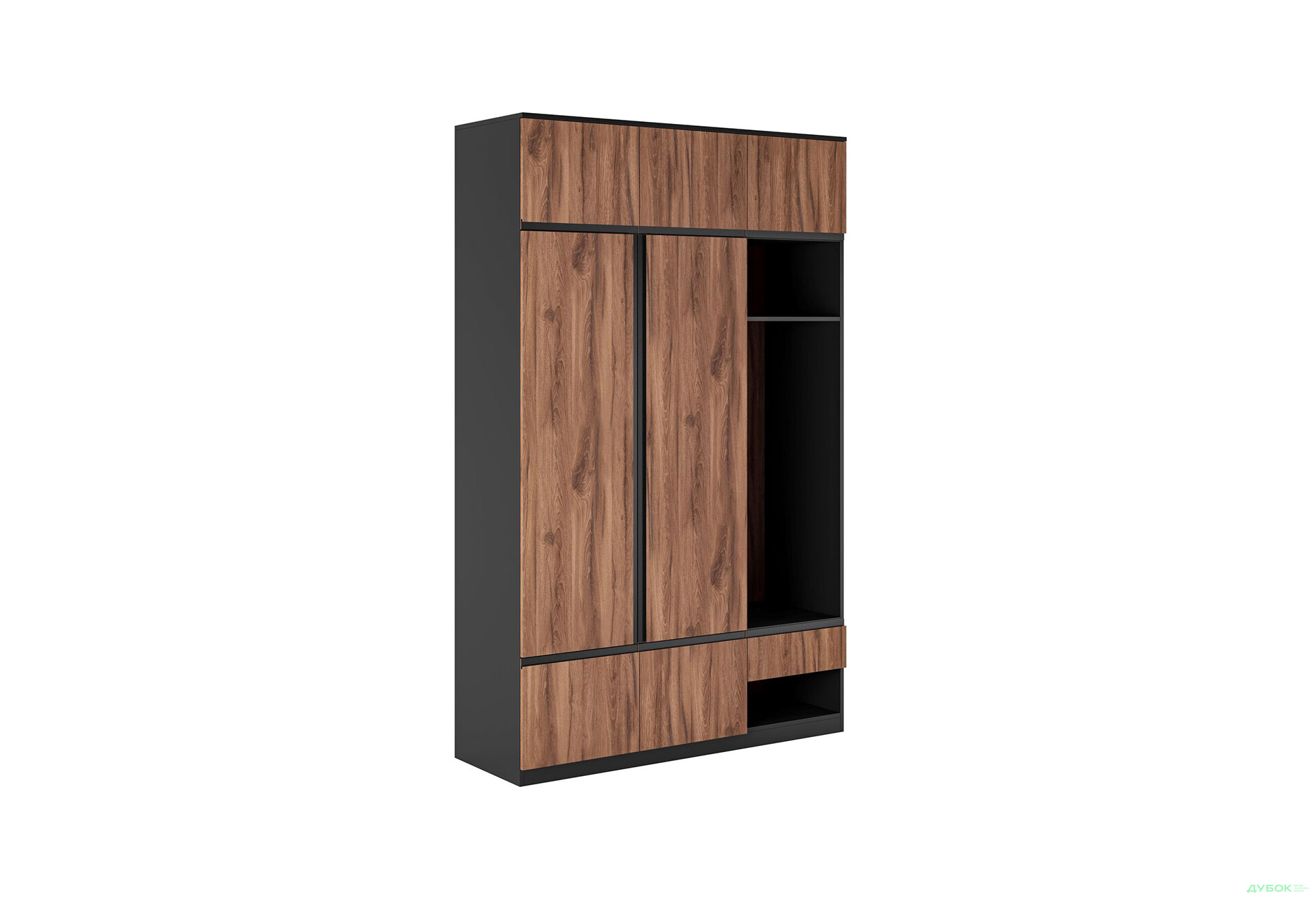 Прихожая Svit Mebliv Фрида 150 см, чёрный / дуб ливорно - Изображение 2 Изображение 2 - Прихожая Svit Mebliv Фрида 150 см, чёрный / дуб ливорно