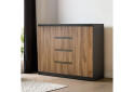 Комод Svit Mebliv Фрида с 2 дверцами і 4 ящиками 120 см, чёрный / дуб ливорно - Изображение 2 Изображение 2 - Комод Svit Mebliv Фрида с 2 дверцами і 4 ящиками 120 см, чёрный / дуб ливорно