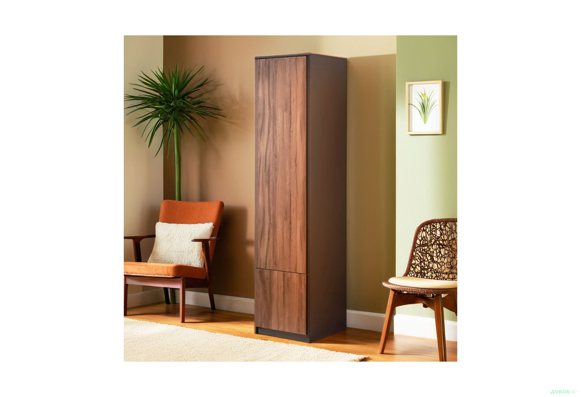 Изображение 2 - Пенал Svit Mebliv Фрида с 2 дверцами 50 см, чёрный / дуб ливорно