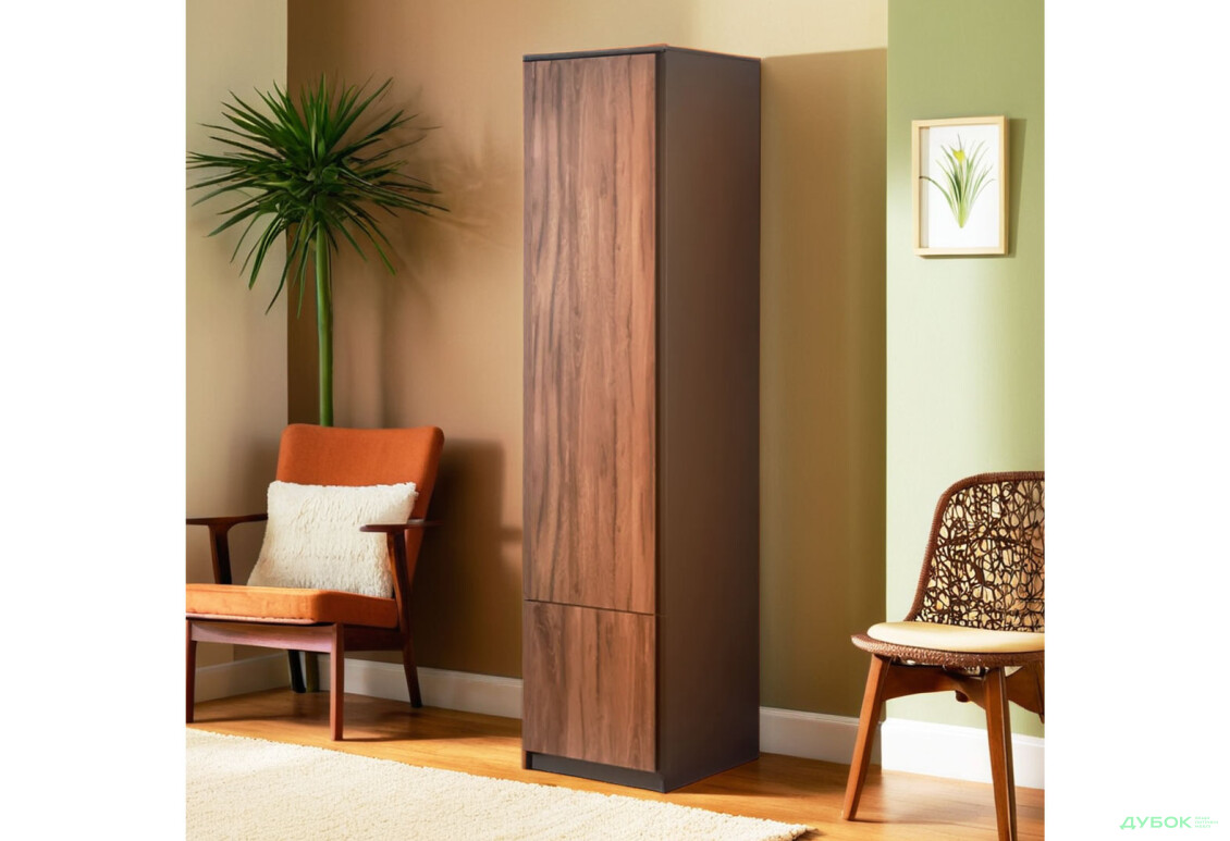 Изображение 2 - Пенал Svit Mebliv Фрида с 2 дверцами 50 см, чёрный / дуб ливорно