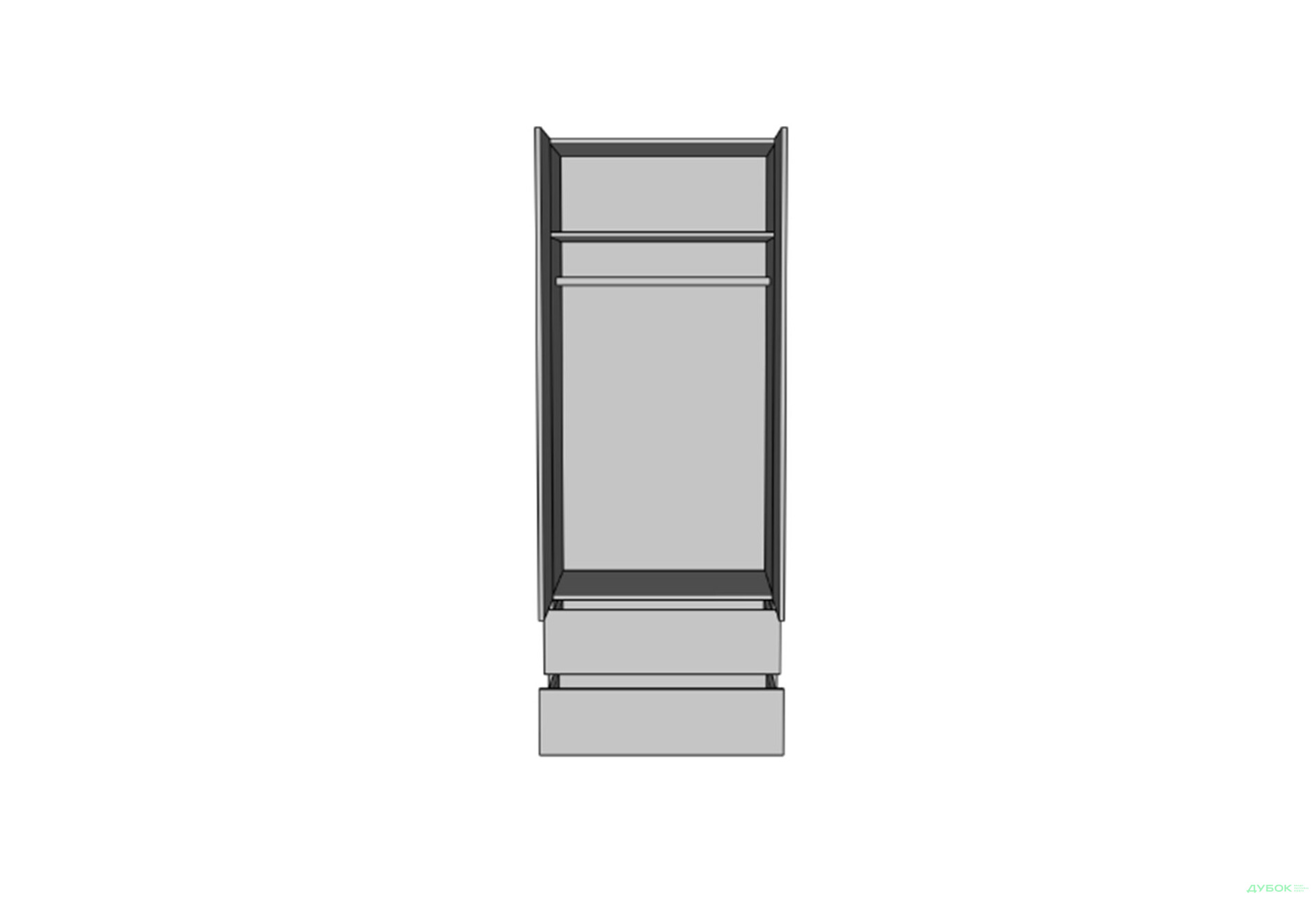 Шкаф Svit Mebliv Фрида двухдверная с 2 ящиками 80 см, чёрный / дуб ливорно - Изображение 4 Изображение 4 - Шкаф Svit Mebliv Фрида двухдверная с 2 ящиками 80 см, чёрный / дуб ливорно