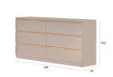 Комод Світ Меблів Фріда з 6 шухлядами 140 см, тоффі / дуб сонома - Зображення 3 Зображення 3 - Комод Світ Меблів Фріда з 6 шухлядами 140 см, тоффі / дуб сонома