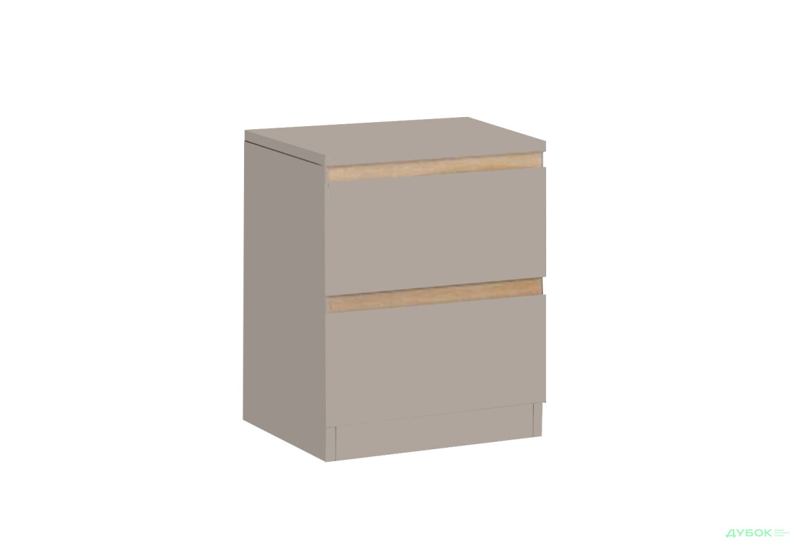 Прикроватная тумба Svit Mebliv Фрида с 2 ящиками 40 см, тоффи / дуб сонома - Изображение 3 Изображение 3 - Прикроватная тумба Svit Mebliv Фрида с 2 ящиками 40 см, тоффи / дуб сонома