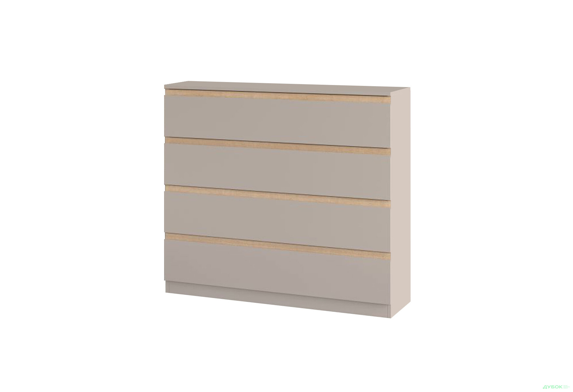 Комод Світ Меблів Фріда з 4 шухлядами 100 см, тоффі / дуб сонома - Зображення 1 Зображення 1 - Комод Світ Меблів Фріда з 4 шухлядами 100 см, тоффі / дуб сонома