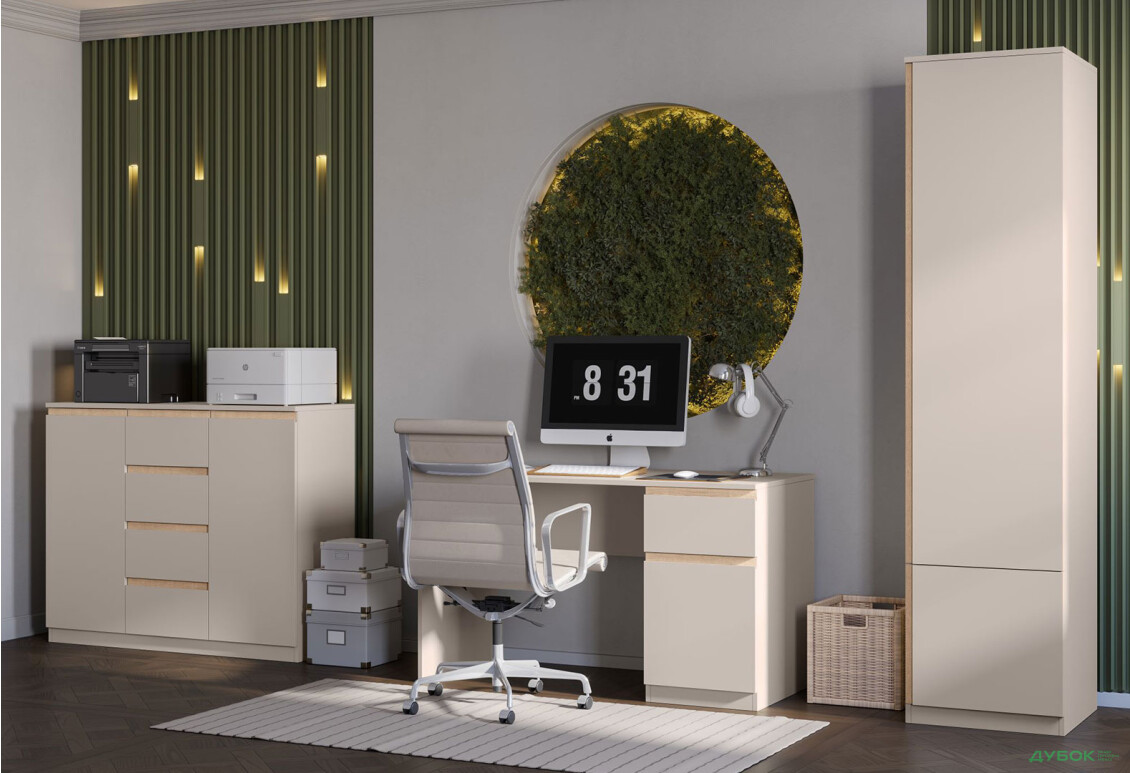 Стіл Світ Меблів Фріда з шухлядою і тумбою 128 см, тоффі / дуб сонома - Зображення 3 Зображення 3 - Стіл Світ Меблів Фріда з шухлядою і тумбою 128 см, тоффі / дуб сонома