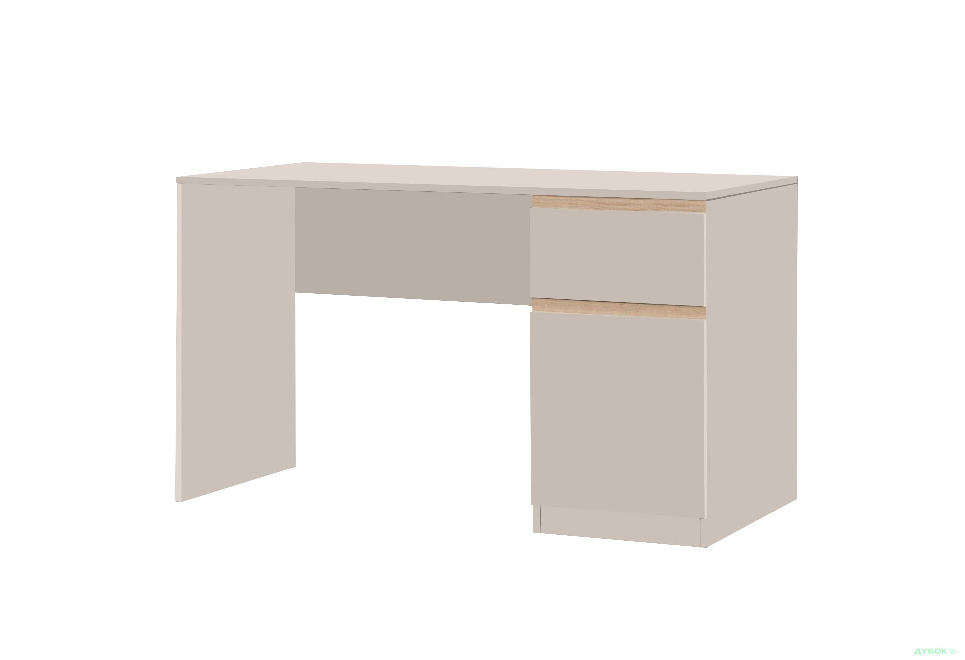Стіл Світ Меблів Фріда з шухлядою і тумбою 128 см, тоффі / дуб сонома - Зображення 1 Зображення 1 - Стіл Світ Меблів Фріда з шухлядою і тумбою 128 см, тоффі / дуб сонома