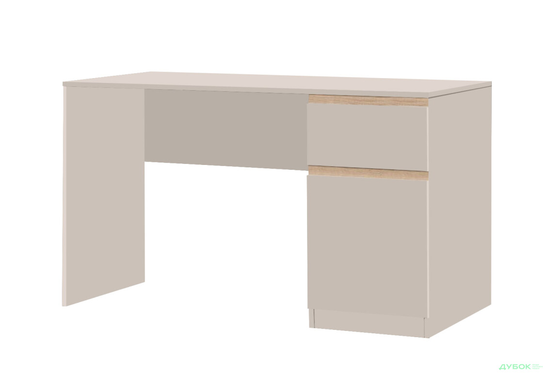 Стіл Світ Меблів Фріда з шухлядою і тумбою 128 см, тоффі / дуб сонома - Зображення 1 Зображення 1 - Стіл Світ Меблів Фріда з шухлядою і тумбою 128 см, тоффі / дуб сонома
