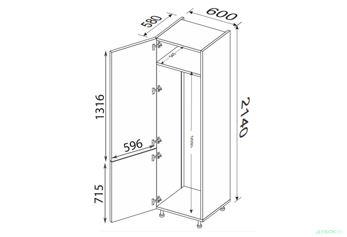 Изображение 2 - Пенал 60ПХ/2140 холодильник Мэри / Mary МироМарк