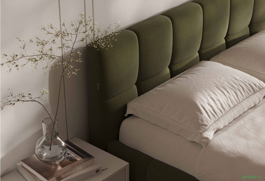 Ліжко-подіум MiroMark Тоні з матрацом Софія Нью 160x200 підйомне з каркасом, оливка - Зображення 6 Зображення 6 - Ліжко-подіум MiroMark Тоні з матрацом Софія Нью 160x200 підйомне з каркасом, оливка