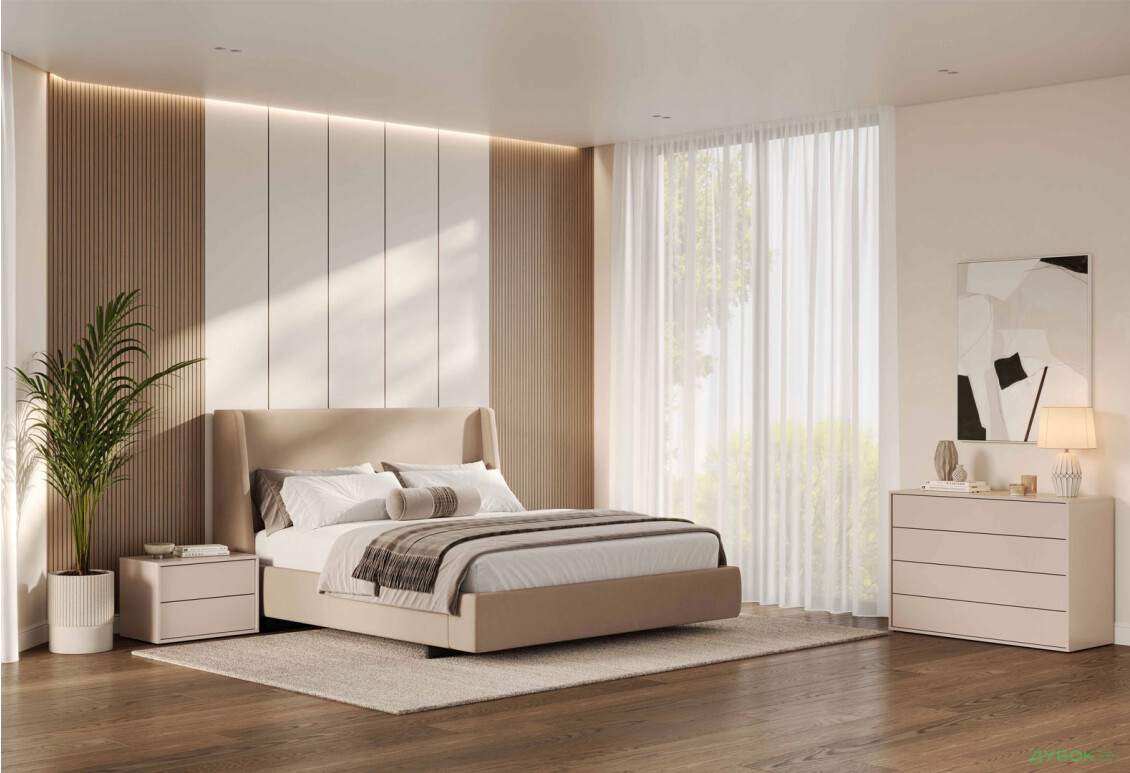 Спальня MiroMark Бруно без шафи 160х200 см, кашемір - Зображення 1 Зображення 1 - Спальня MiroMark Бруно без шафи 160х200 см, кашемір