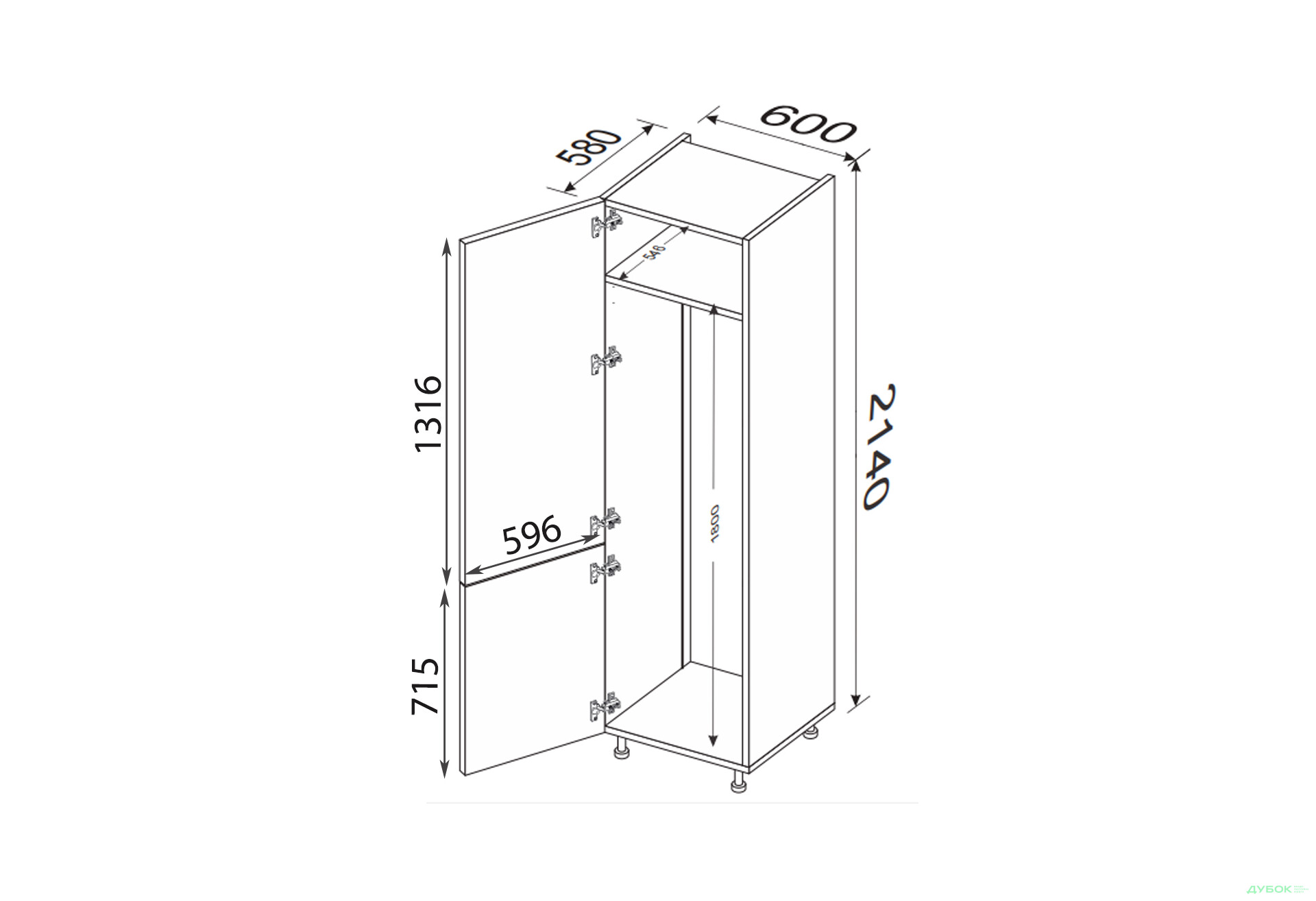 Пенал 60ПХ/2140 холодильник Pro Blum Мері / Mary MiroMark - Зображення 2 Зображення 2 - Пенал 60ПХ/2140 холодильник Pro Blum Мері / Mary MiroMark