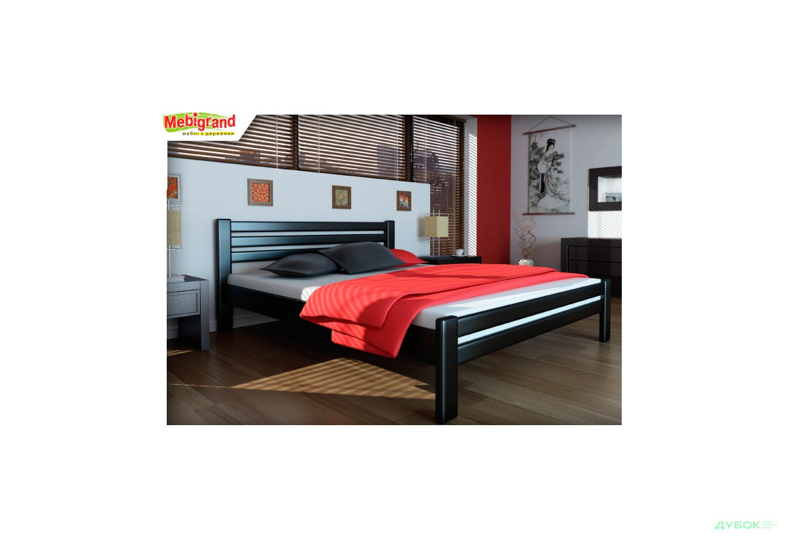 Кровать двуспальная деревяная Премьера 180 Mebigrand