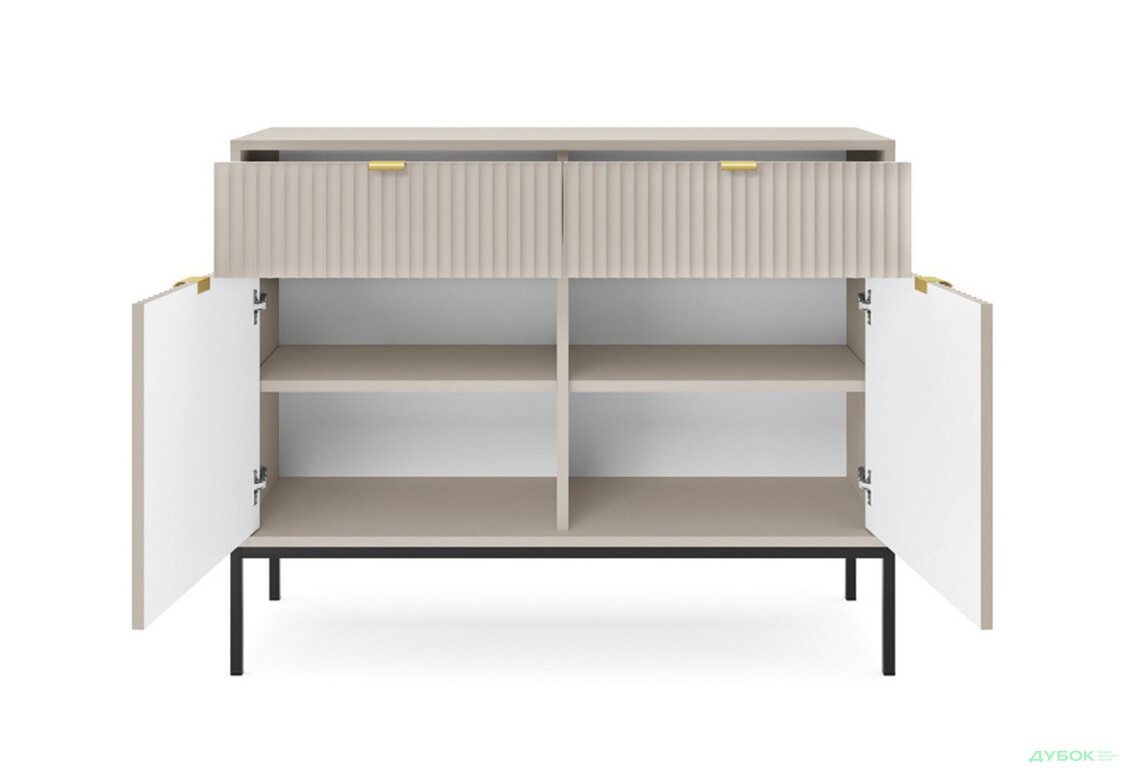 Комод Perfect Home Нова / Nova 2-дверный с 2 ящиками 104 см, кашемир, черные ножки - Изображение 4 Изображение 4 - Комод Perfect Home Нова / Nova 2-дверный с 2 ящиками 104 см, кашемир, черные ножки