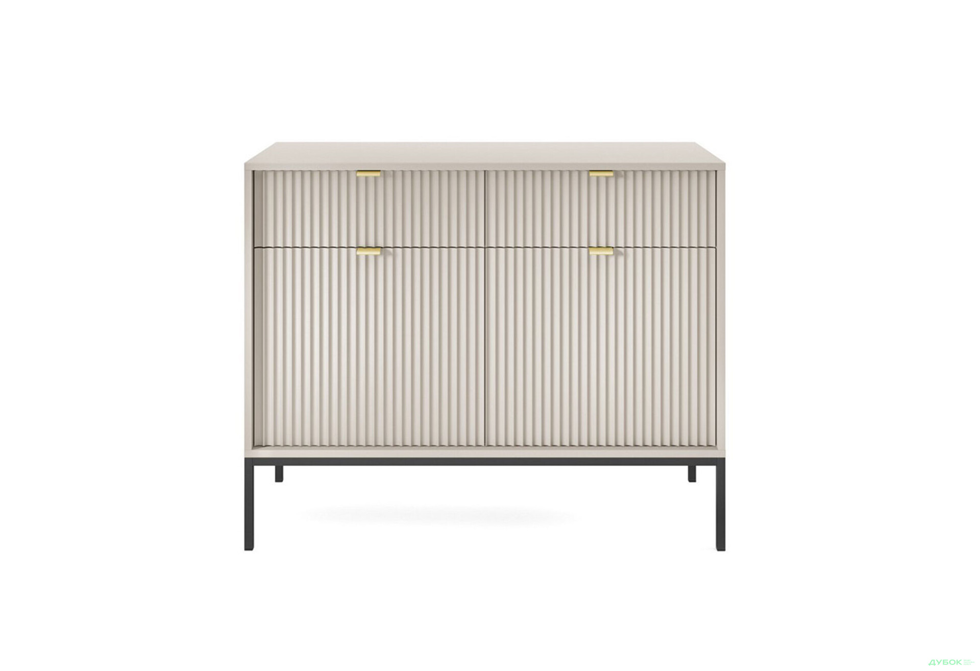 Комод Perfect Home Нова / Nova 2-дверный с 2 ящиками 104 см, кашемир, черные ножки - Изображение 3 Изображение 3 - Комод Perfect Home Нова / Nova 2-дверный с 2 ящиками 104 см, кашемир, черные ножки