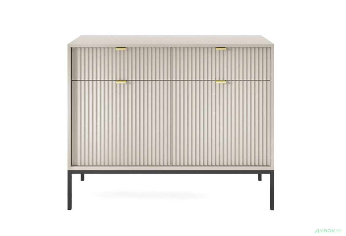 Комод Perfect Home Нова / Nova 2-дверный с 2 ящиками 104 см, кашемир, черные ножки - Изображение 3 Изображение 3 - Комод Perfect Home Нова / Nova 2-дверный с 2 ящиками 104 см, кашемир, черные ножки