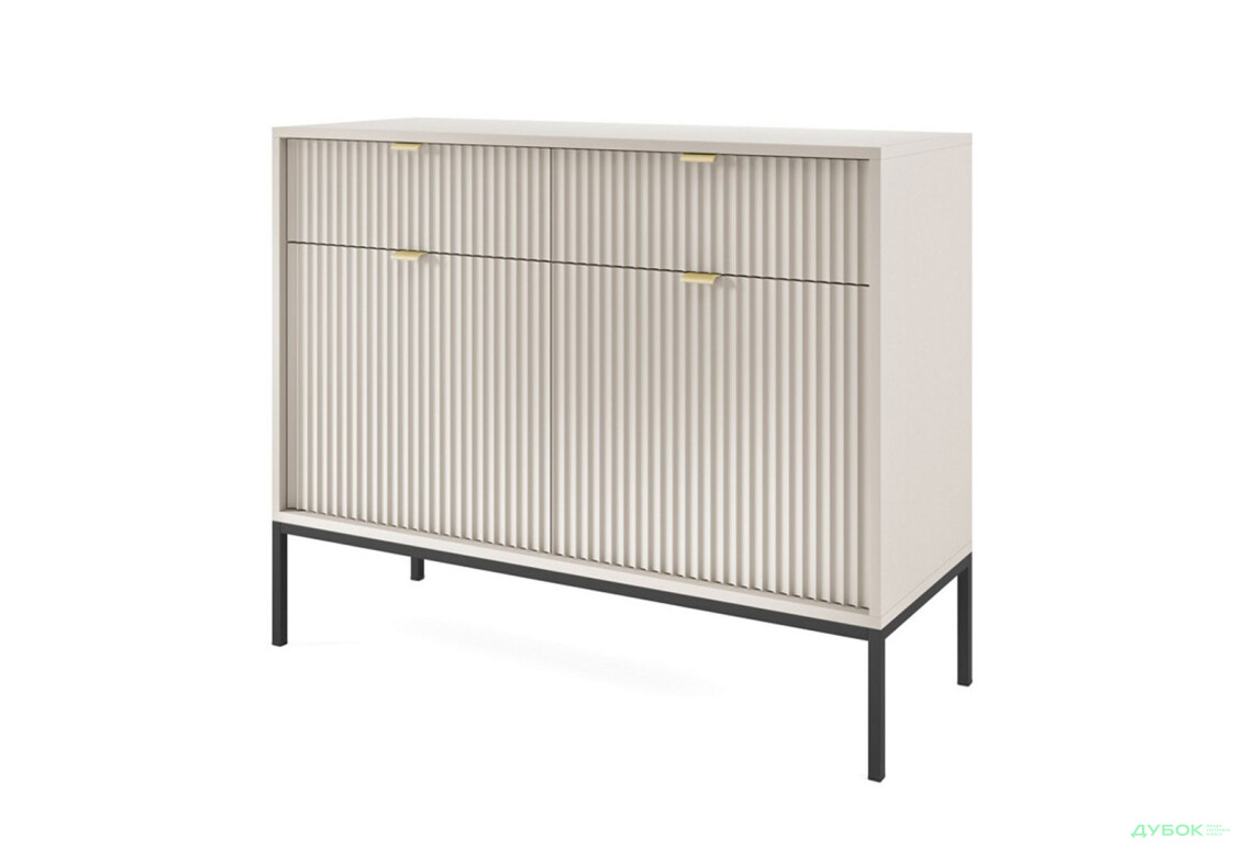 Комод Perfect Home Нова / Nova 2-дверный с 2 ящиками 104 см, кашемир, черные ножки - Изображение 1 Изображение 1 - Комод Perfect Home Нова / Nova 2-дверный с 2 ящиками 104 см, кашемир, черные ножки